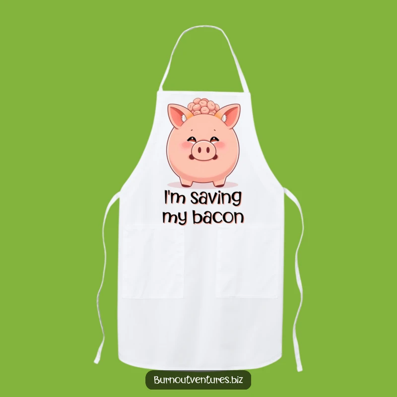 Funny Fox Cub Piggy Bank Apron: Kitchen Humor and Hilarious Saver Gift