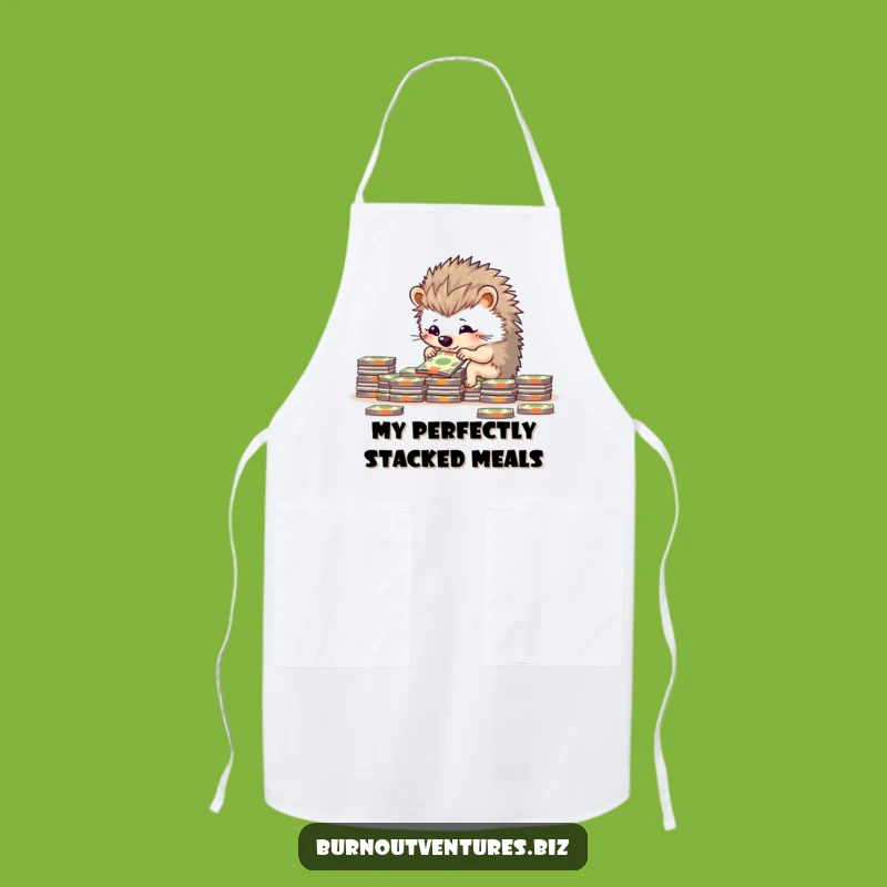 Funny Hedgehog Tidy Apron: Kitchen Organization and Determined Saver Gift