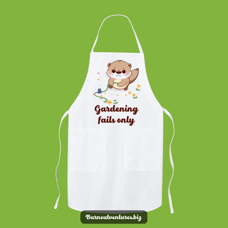 Funny Otter Tripping Apron: Hilarious Kitchen Wear for Clumsy Gardeners