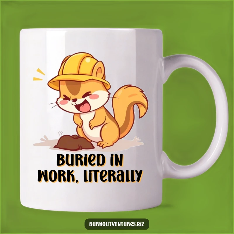 Funny Squirrel Construction Mug - Flustered Worker Animal Gift