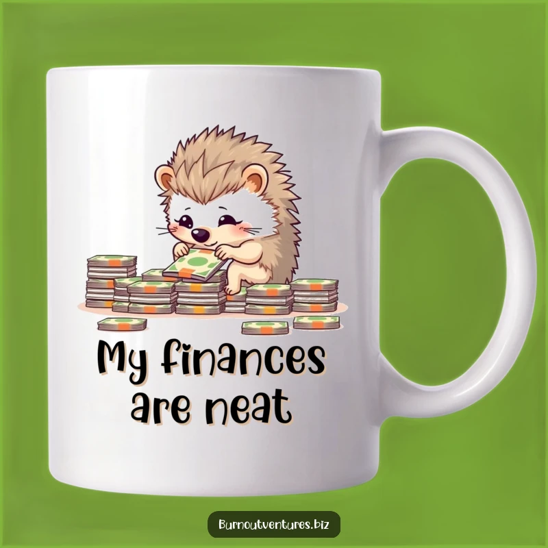 Funny Hedgehog Money Organizer Mug: Determined Saver Gift for meticulous People