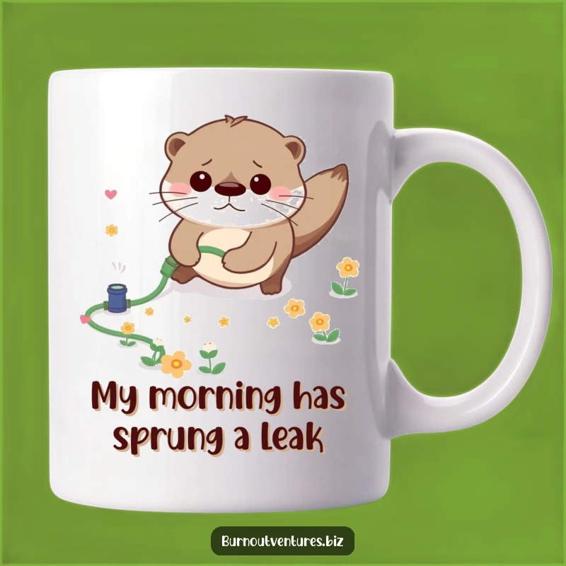 Funny Otter Tripping Mug: Adorable Worrywart Gardener Gift for Otter Lovers