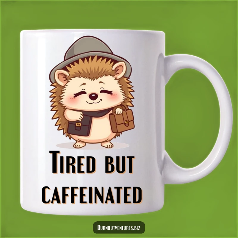 Funny Tired Hedgehog Mug - Hilarious Gift for Hard Workers