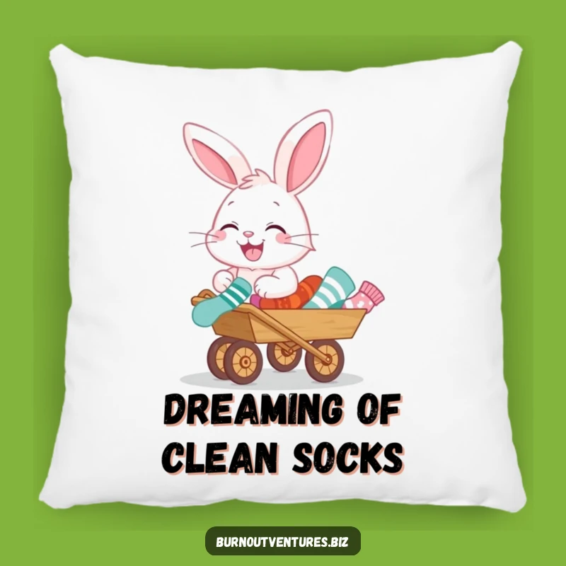 Funny Bunny Sock Pillow: Cozy Cushion for Giggles and Laundry Day Fun