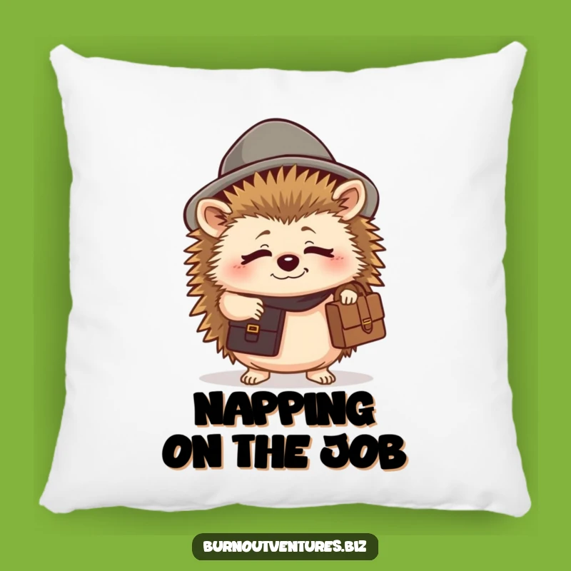 Funny Tired Hedgehog Pillow - Cozy Comfort for Weary Souls
