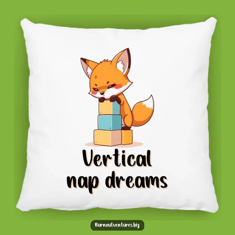 Funny Fox Balancing Pillow: Cozy Cushion for Ambitious Dreamers