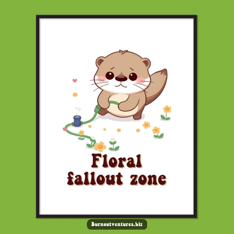 Funny Otter Tripping Digital Art: Printable Humor for Otter Lovers' Decor