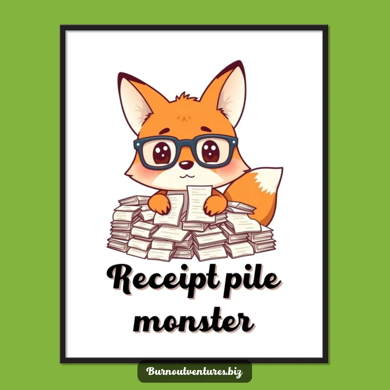 Funny Fox Receipt Art Print: Hilarious Digital Gift for Instant Cheer