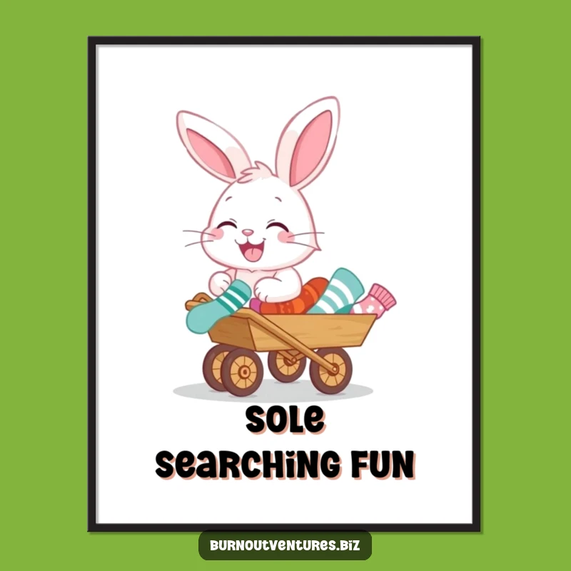 Funny Bunny Sock Digital Art: Printable Whimsy for Joyful Decor