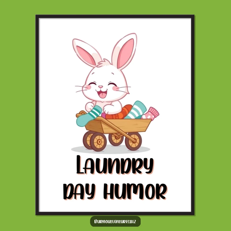 Funny Bunny Sock Poster: Whimsical Wall Art for Joyful Spaces