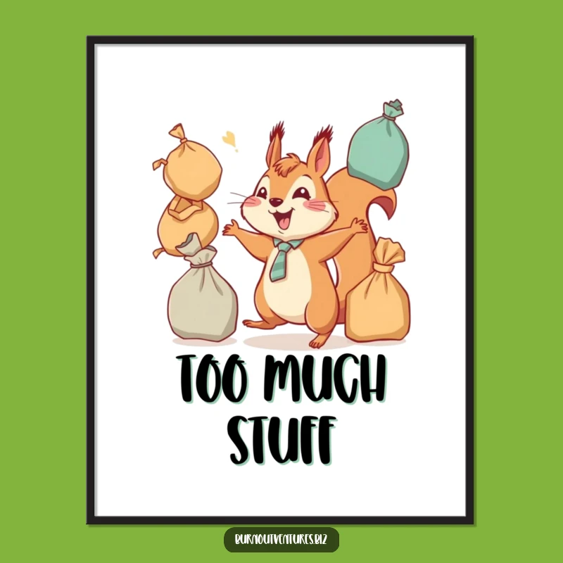 Funny Squirrel Juggling Poster: Hilarious Wall Art Gift for Home Decor