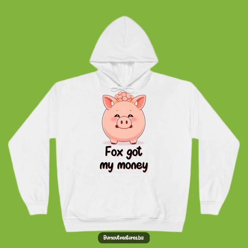 Funny Fox Cub Piggy Bank Hoodie: Cozy and Hilarious Saver Gift for All