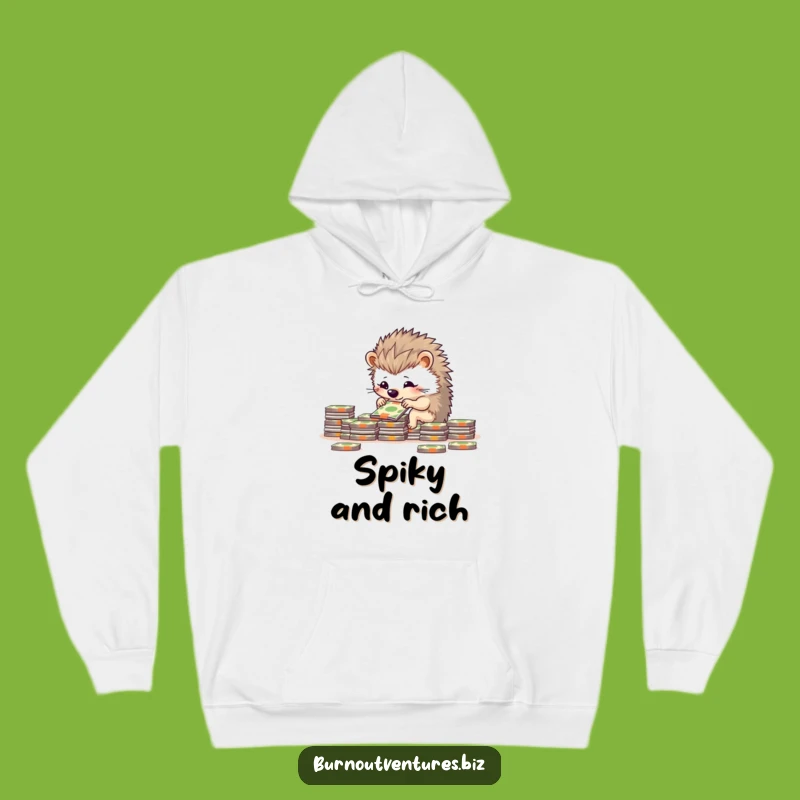 Funny Hedgehog Finance Hoodie: Cozy and Determined Organizer's Gift