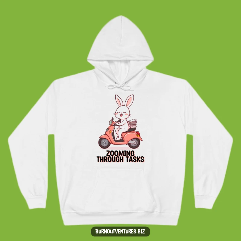 Funny Rabbit Hoodie: Cozy Up with Hilarious Scooter Adventure Gift