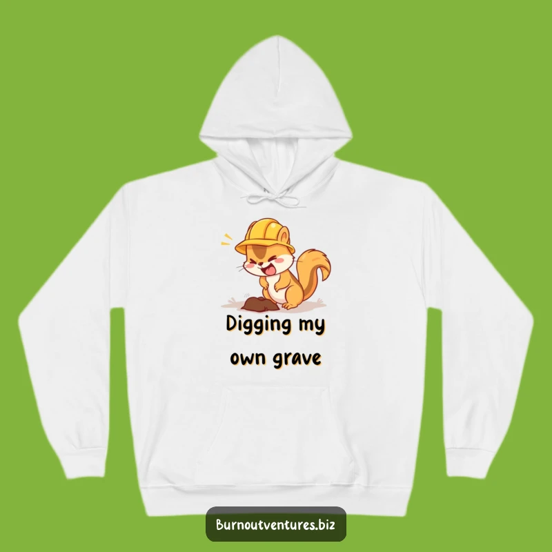 Funny Squirrel Construction Hoodie - Cozy Worker Animal Sweatshirt Gift