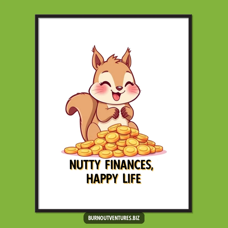 Free Printable Wall Art: Happy Squirrel Counting Tokens - Downloadable & Amusing Decor