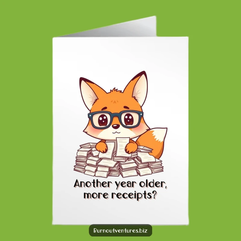 Free Printable Funny Birthday Card: Fox Accountants, Hilarious Downloadable Gift for Tax Season Survivors