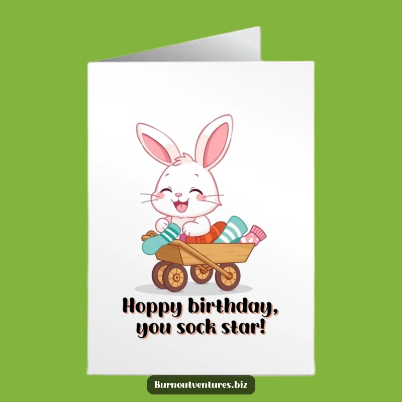 Free Printable Bunny Birthday Card - Funny Sock Grab Downloadable Gift