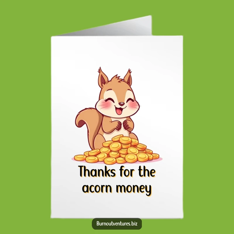 Free Printable Thank You Card: Happy Squirrel Counting Tokens - Downloadable Grateful Gift