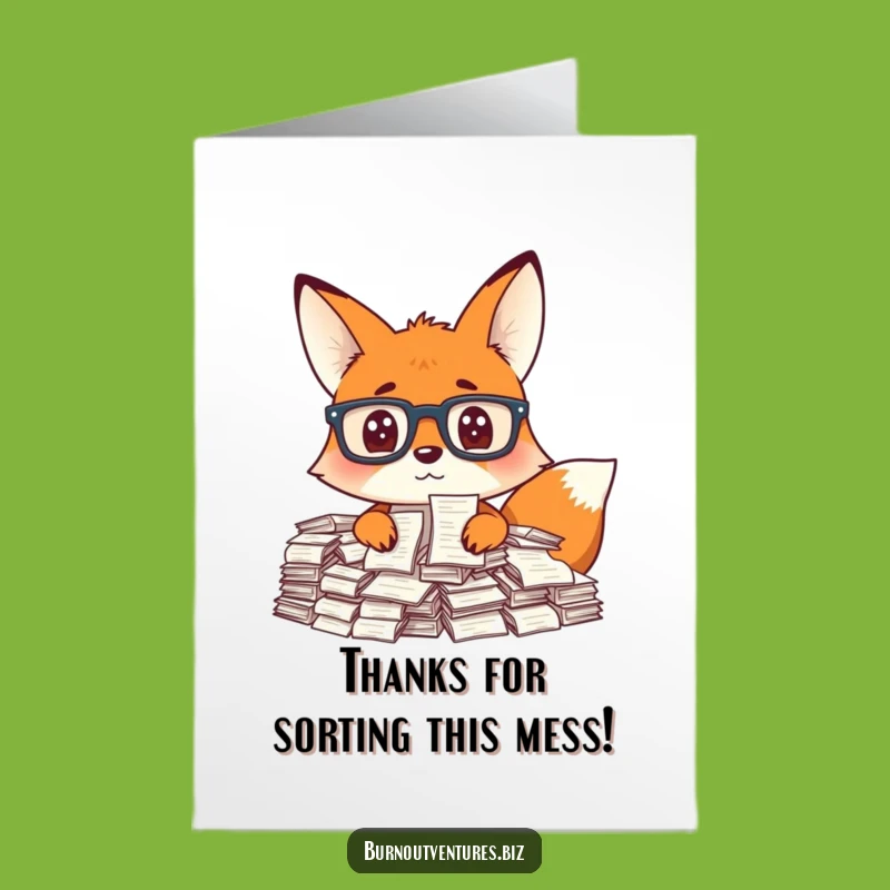 Free Printable Thank You Card: Fox & Receipts, Funny Downloadable Gift for Financial Help