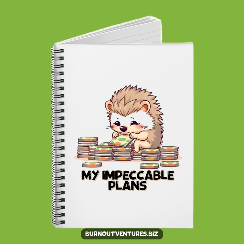 Funny Hedgehog Finance Notebook: Determined Organizer's Journal