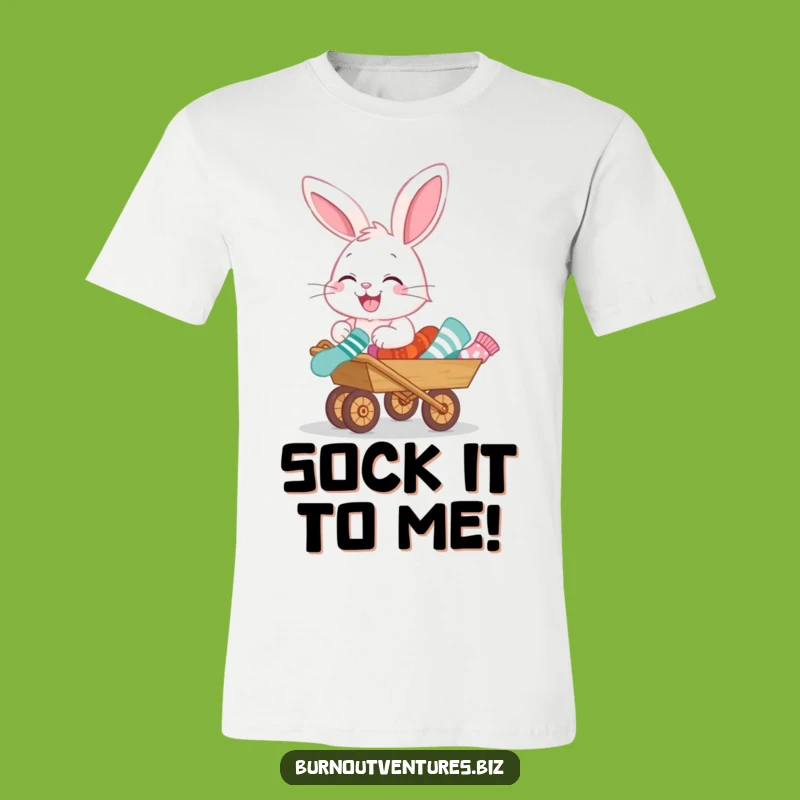 Funny Bunny Sock T-Shirt: Gleeful Gardener of Mismatched Socks