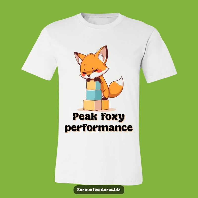 Funny Fox Balancing T-Shirt: Ambitious Architect Tee for Clever Foxes