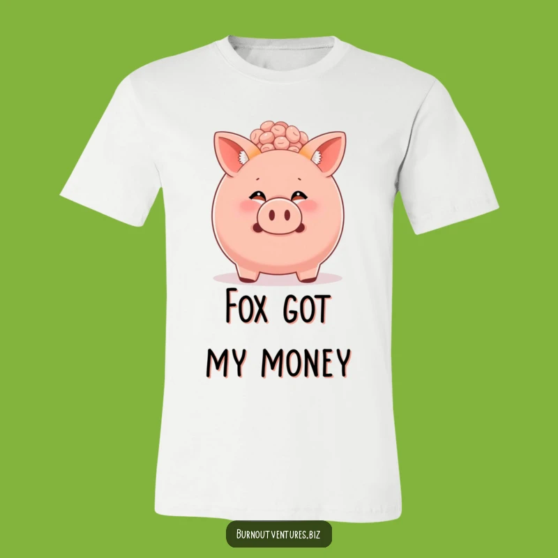 Funny Fox Cub Piggy Bank T-Shirt: Adorable and Hilarious Saver Tee Gift